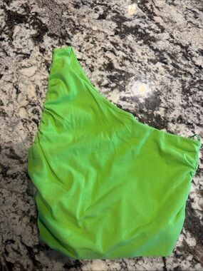 GREY LAB Neon Lime One-Shoulder Top
